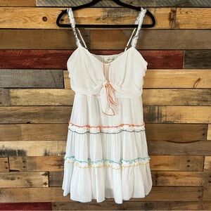 Entro White Ruffle Dress Size Large